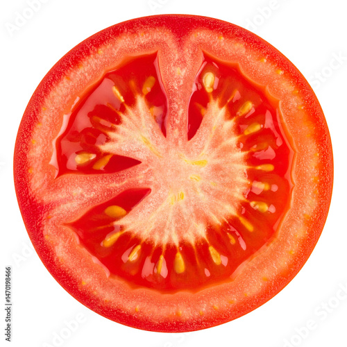 Wallpaper Mural  “Sliced Tomato with Juicy Interior and Seeds – PNG Isolated Vegetable Element  Torontodigital.ca