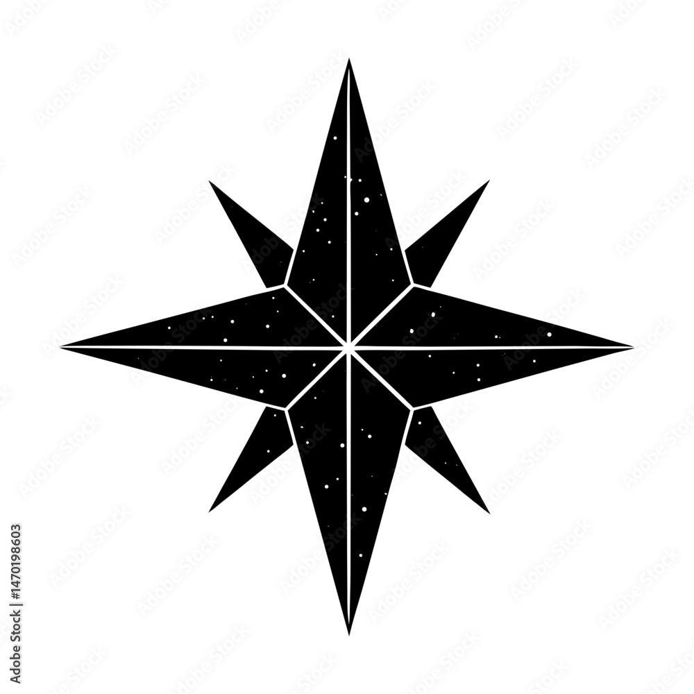 Obraz premium Elongated Star Silhouette vector illustration