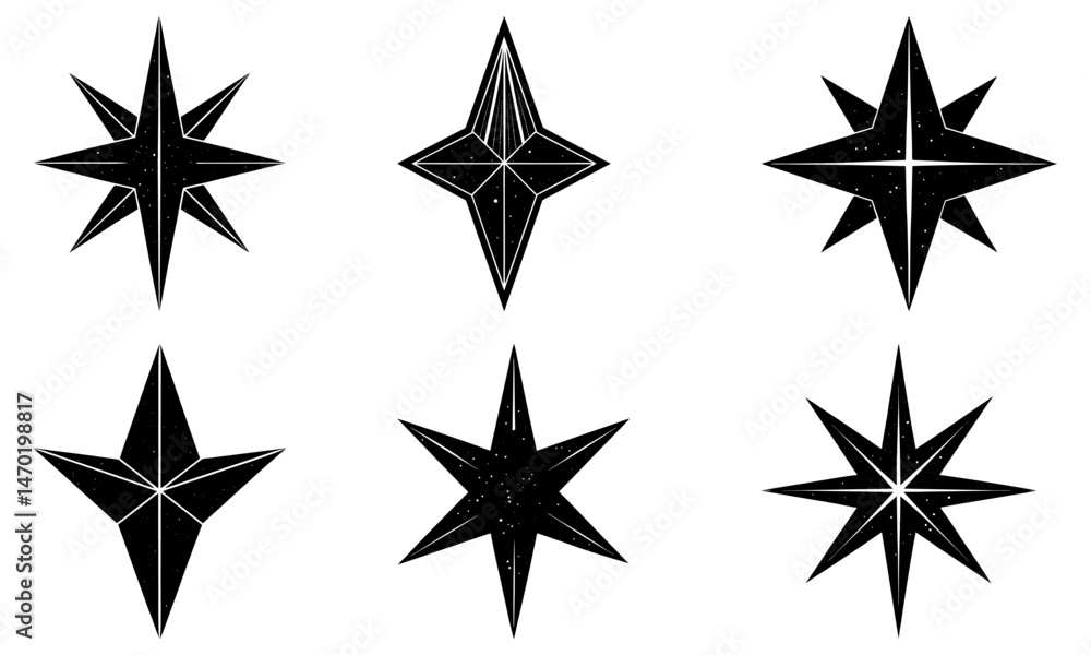 Fototapeta premium Elongated Star Silhouette vector illustration