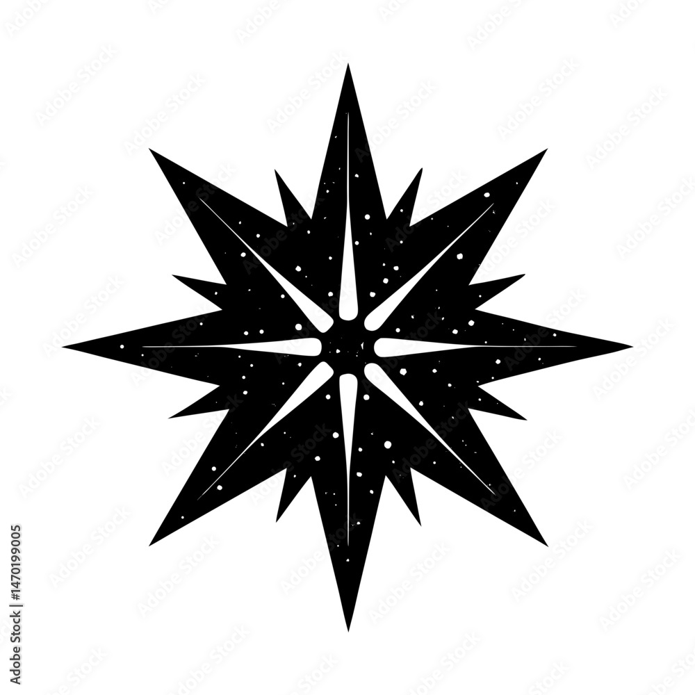Obraz premium Eight Point Star Silhouette vector illustration