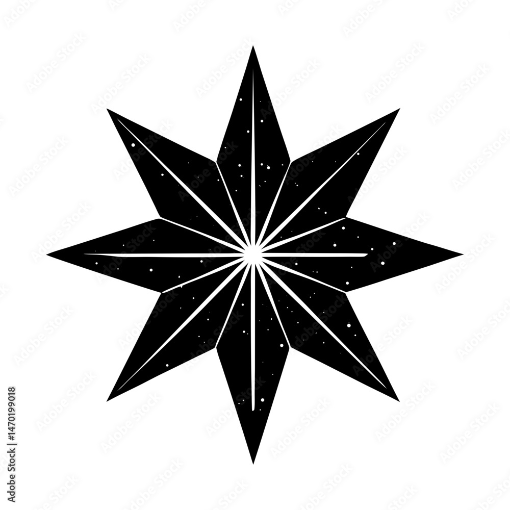 Obraz premium Eight Point Star Silhouette vector illustration
