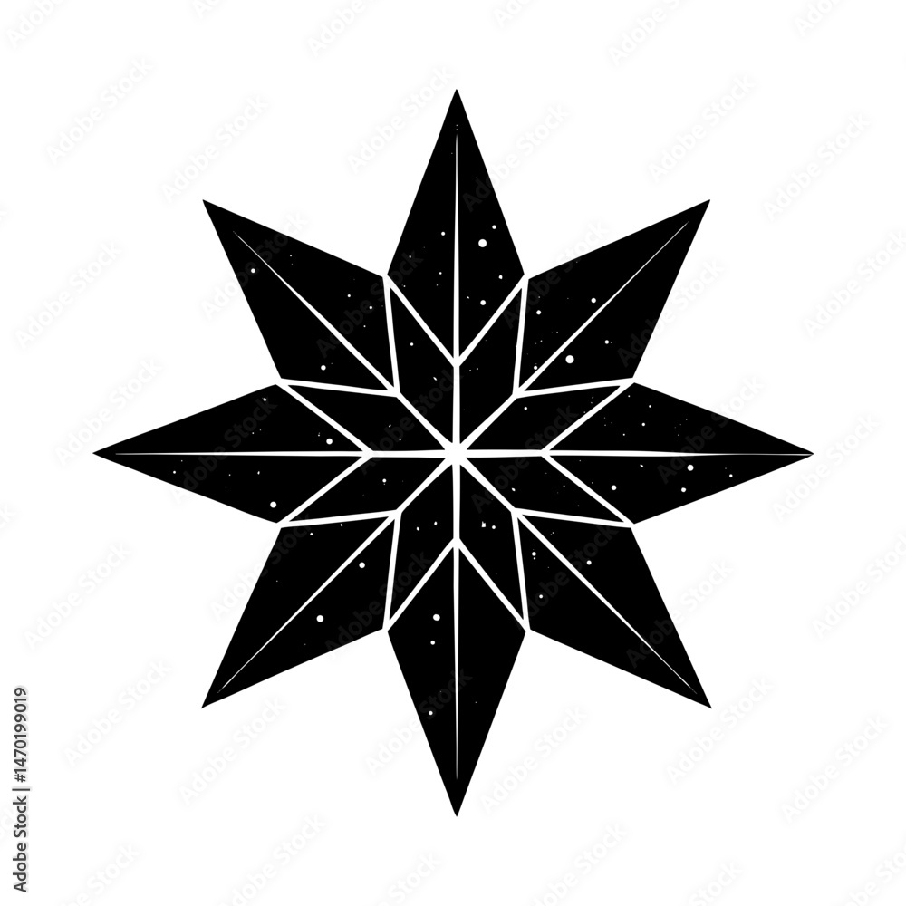 Obraz premium Eight Point Star Silhouette vector illustration