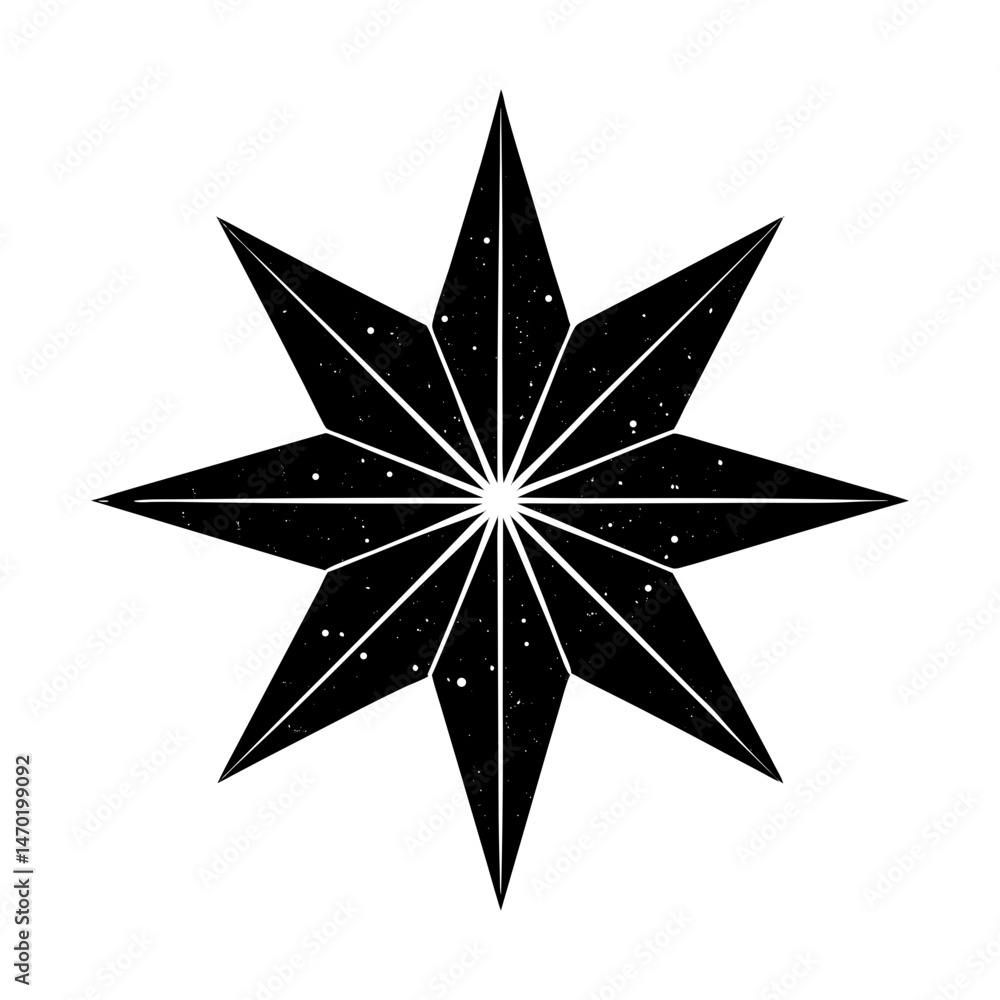 Obraz premium Eight Point Star Silhouette vector illustration