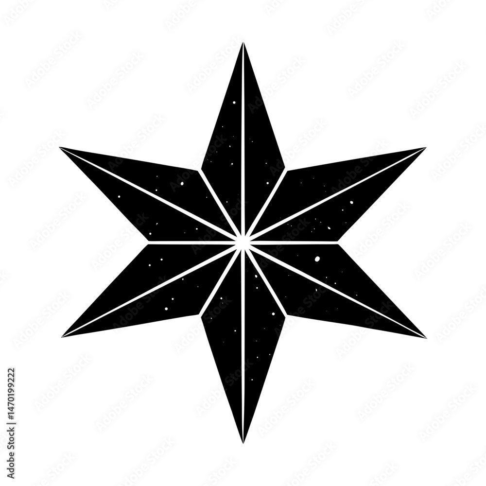 Obraz premium Eight Point Star Silhouette vector illustration