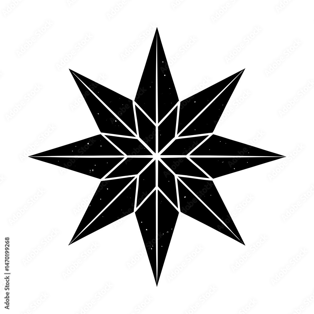 Obraz premium Eight Point Star Silhouette vector illustration