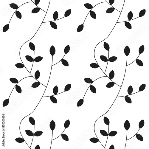 leaves repeated background design, vector seamless pattern