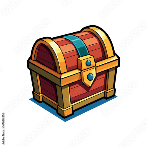 treasure chest 3d game icon isolated on white