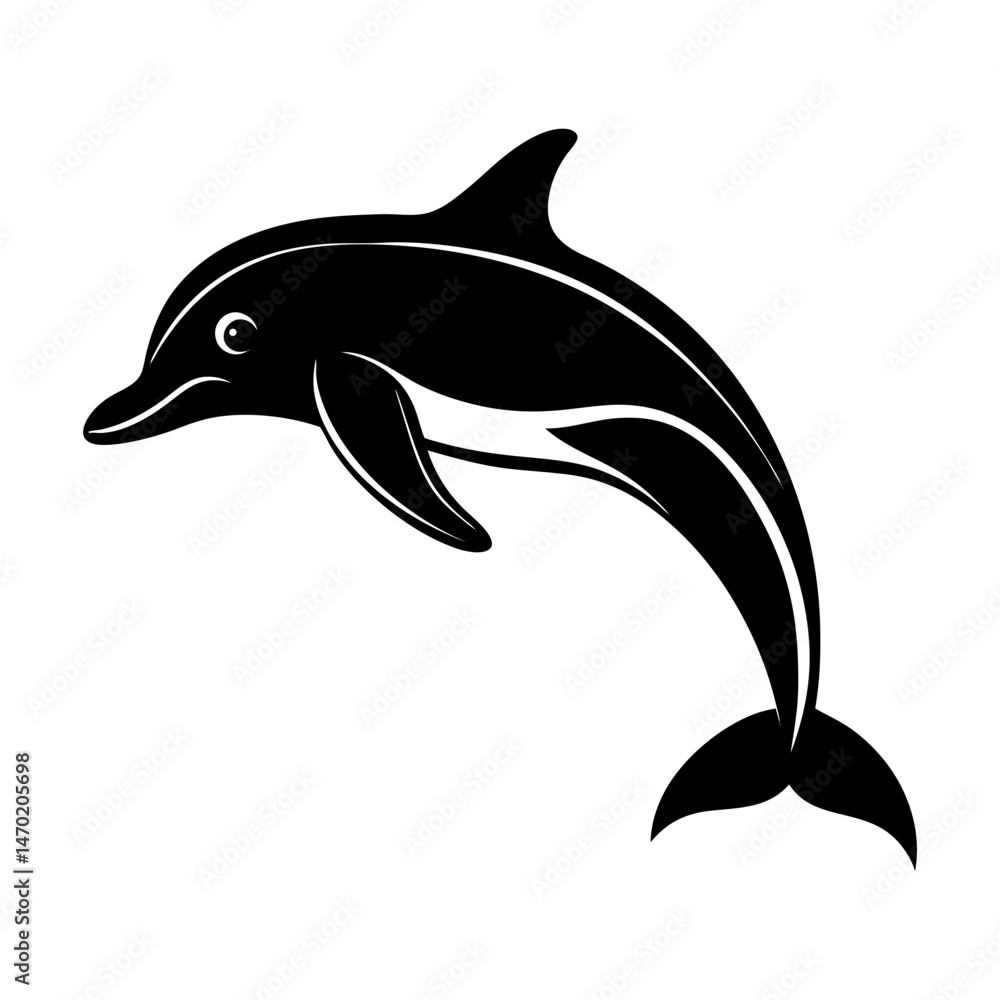 Obraz premium Dolphin Silhouette vector illustration