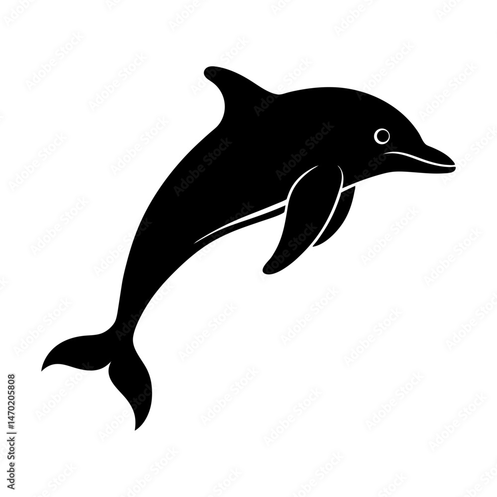Fototapeta premium Dolphin Silhouette vector illustration