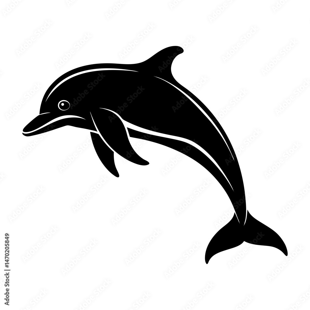 Fototapeta premium Dolphin Silhouette vector illustration