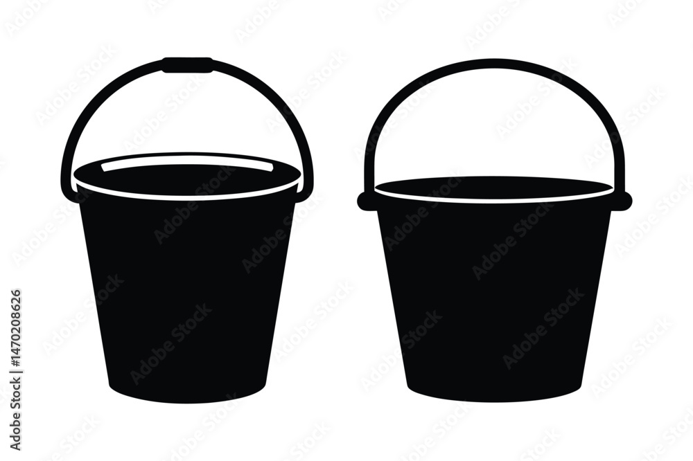 Bucket Silhouette Vector bundle illustration, Bucket Silhouette Bucket Silhouette Vector bundle illustration, Bucket Silhouette