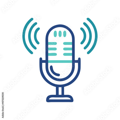 Podcast Microphone Icon – Audio Broadcast and Recording Symbol