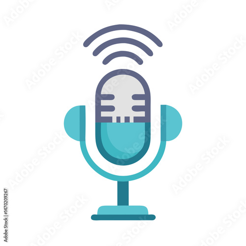 Podcast Microphone Icon – Audio Broadcast and Recording Symbol