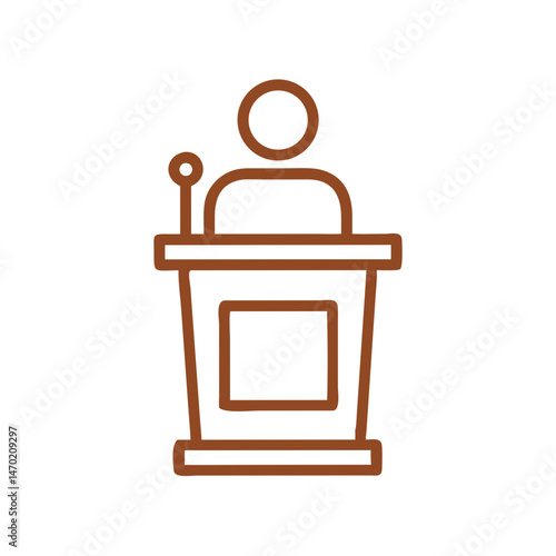 School Podium Icon – Assembly or Debate Speech Stand Symbol