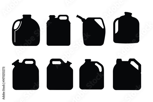 Motor oil bottle   Silhouette Vector bundle  illustration