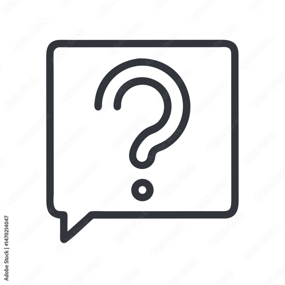 Question Mark in Speech Bubble Icon – Inquiry and Communication Symbol Question Mark in Speech Bubble Icon – Inquiry and Communication Symbol