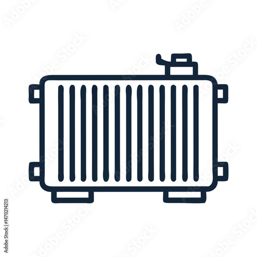 Radiator Icon – Engine Cooling System Symbol