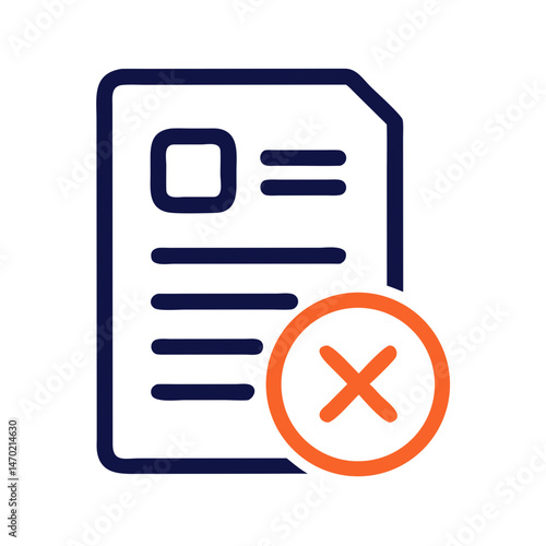 Rejected Checklist Icon – Disapproved and Rejection Symbol