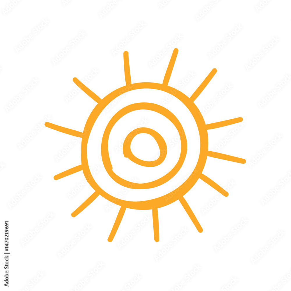 Doodle Sun Icon. Hand Drawn Style Vector Illustration Doodle Sun Icon. Hand Drawn Style Vector Illustration