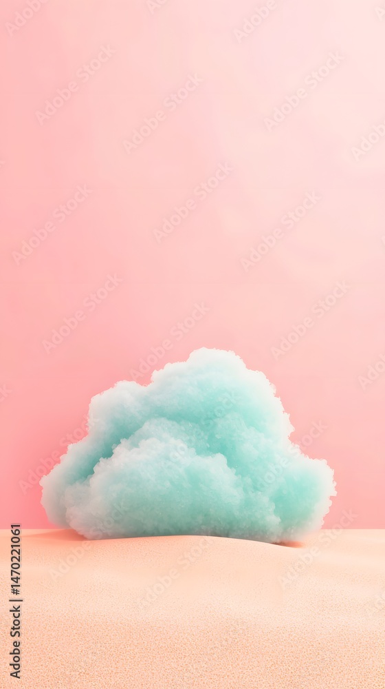 Pastel Pink and Cyan Fluffy Cloud Abstract Minimalist Design Pastel Pink and Cyan Fluffy Cloud Abstract Minimalist Design