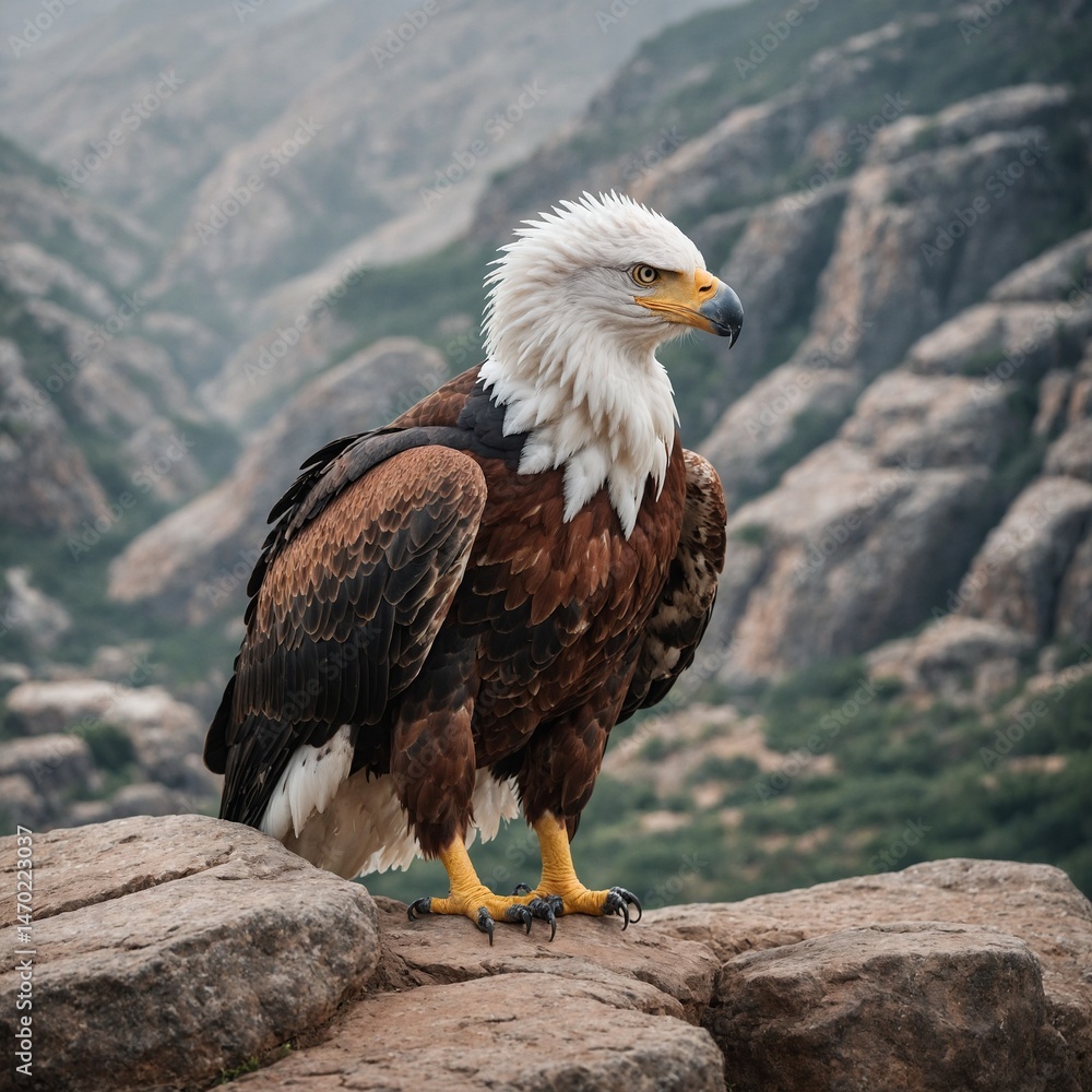 Obraz premium African Fish Eagle on Stone Path