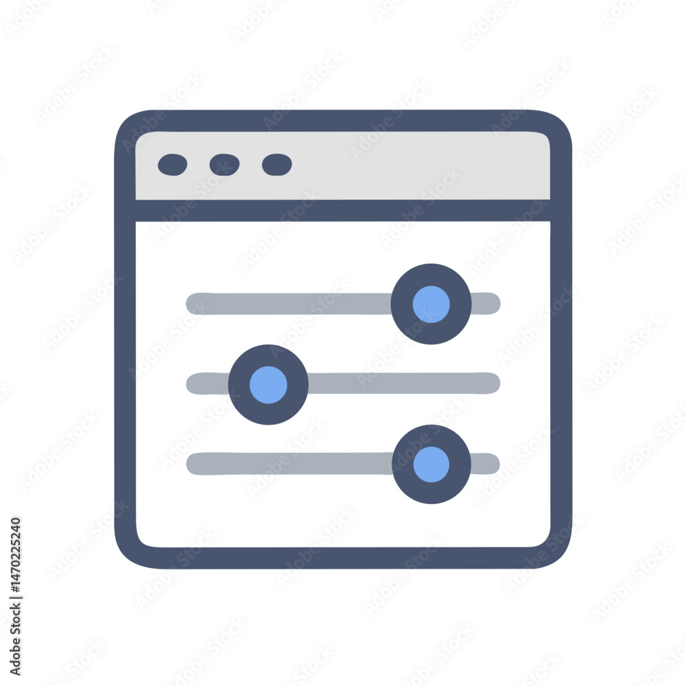 Slider Controls Icon – Settings Adjustment and User Interface Symbol Slider Controls Icon – Settings Adjustment and User Interface Symbol