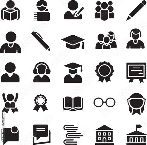 Education Icons vector on white background