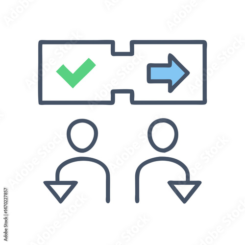 Split Decision Icon Representing Comparative Feedback and Evaluation