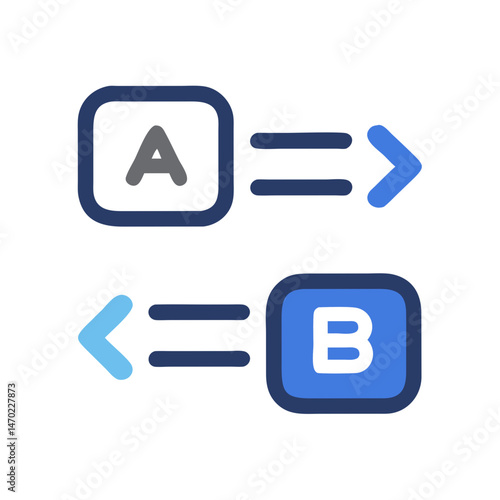Split Decision Icon Representing Comparative Feedback and Evaluation