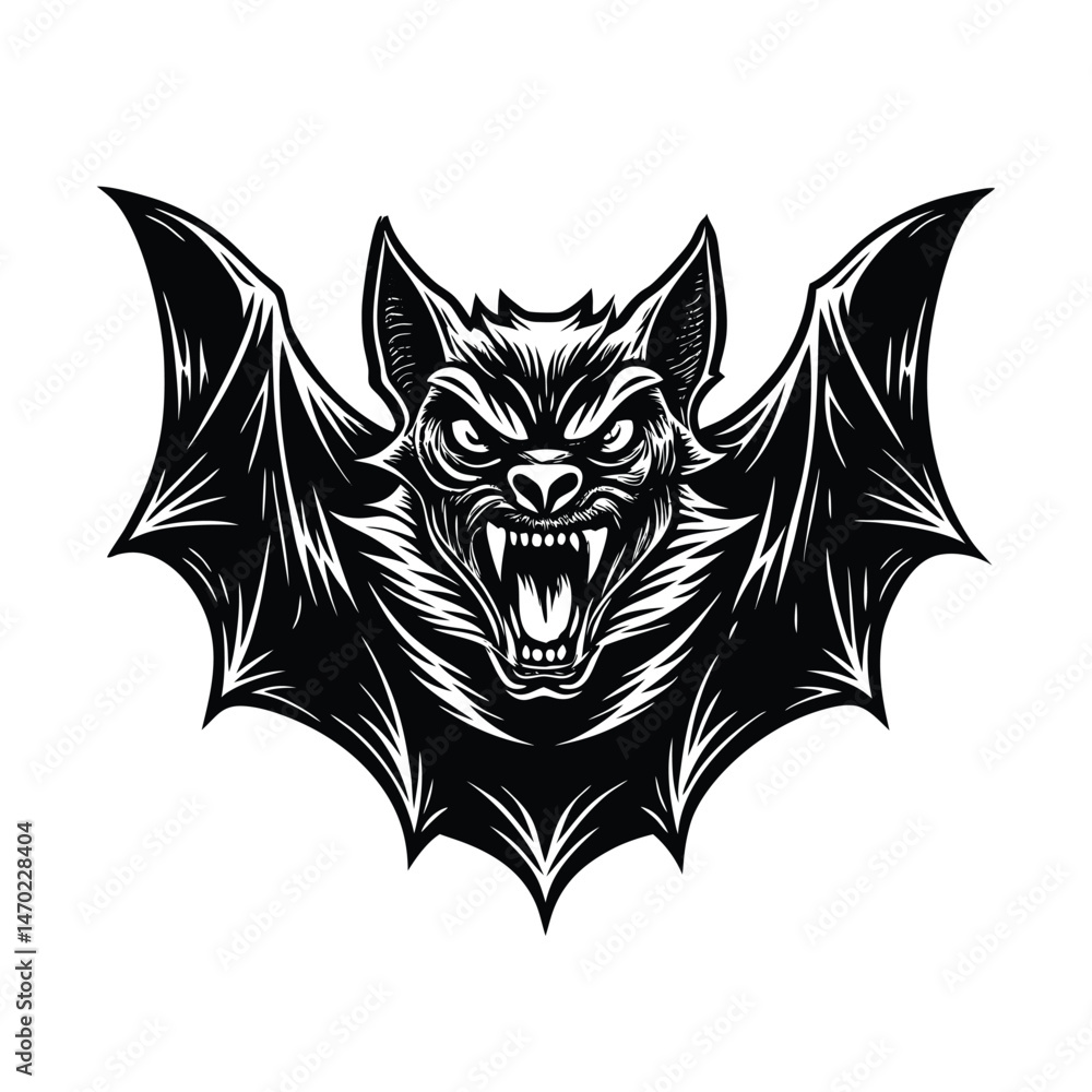 Fototapeta premium angry bat vector art silhouette
