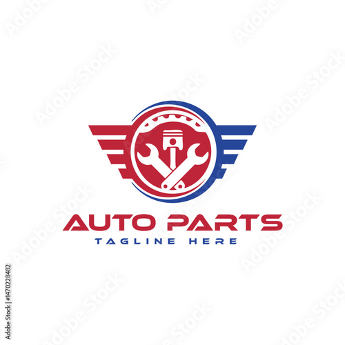 Auto parts logo design modern minimal concept for automotive car parts sell car shop 