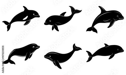Beluga Whale Silhouette vector illustration