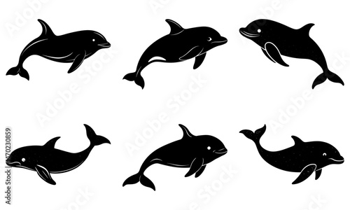 Beluga Whale Silhouette vector illustration