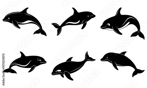 Beluga Whale Silhouette vector illustration