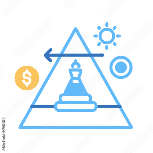 Strategy Pyramid Icon Representing Business Planning and Hierarchical Structure