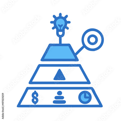 Strategy Pyramid Icon Representing Business Planning and Hierarchical Structure