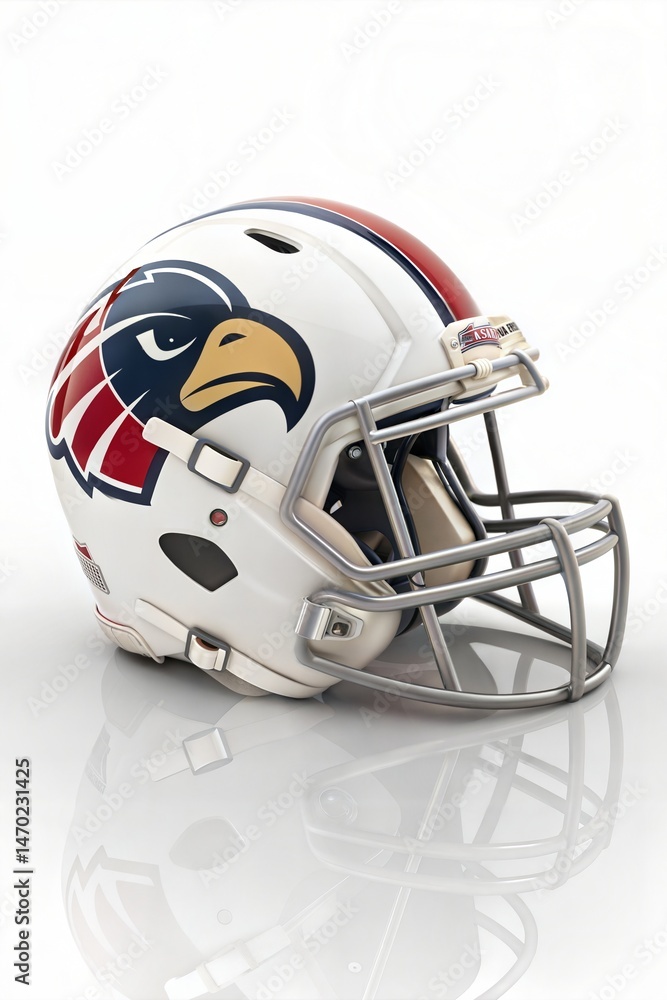 Fototapeta premium American Football Helmet Isolated on White Background 