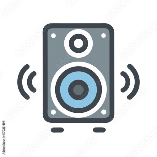 Subwoofer Icon Representing Low-Frequency Speaker and Audio System