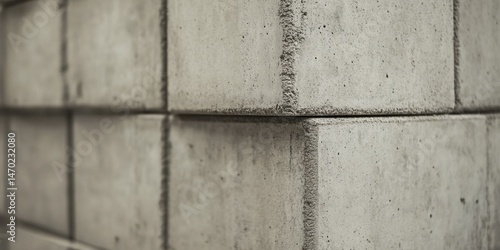 Close-Up of Stacked Concrete Blocks with Rough Surface and Industrial Detail