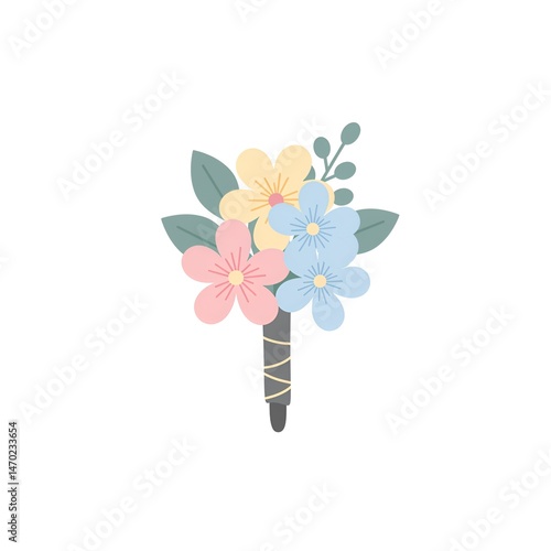 Pastel Flower Bouquet Illustration