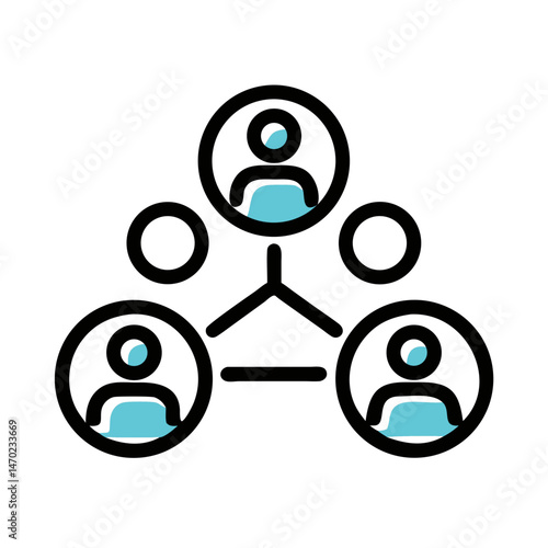 Team Collaboration Icon Representing Partnership and Group Cooperation