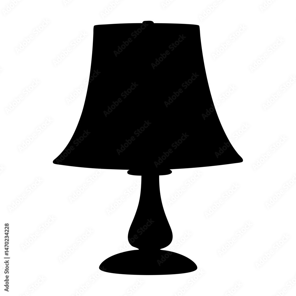 Obraz premium Elegant table lamp silhouette on a white background with a unique shape