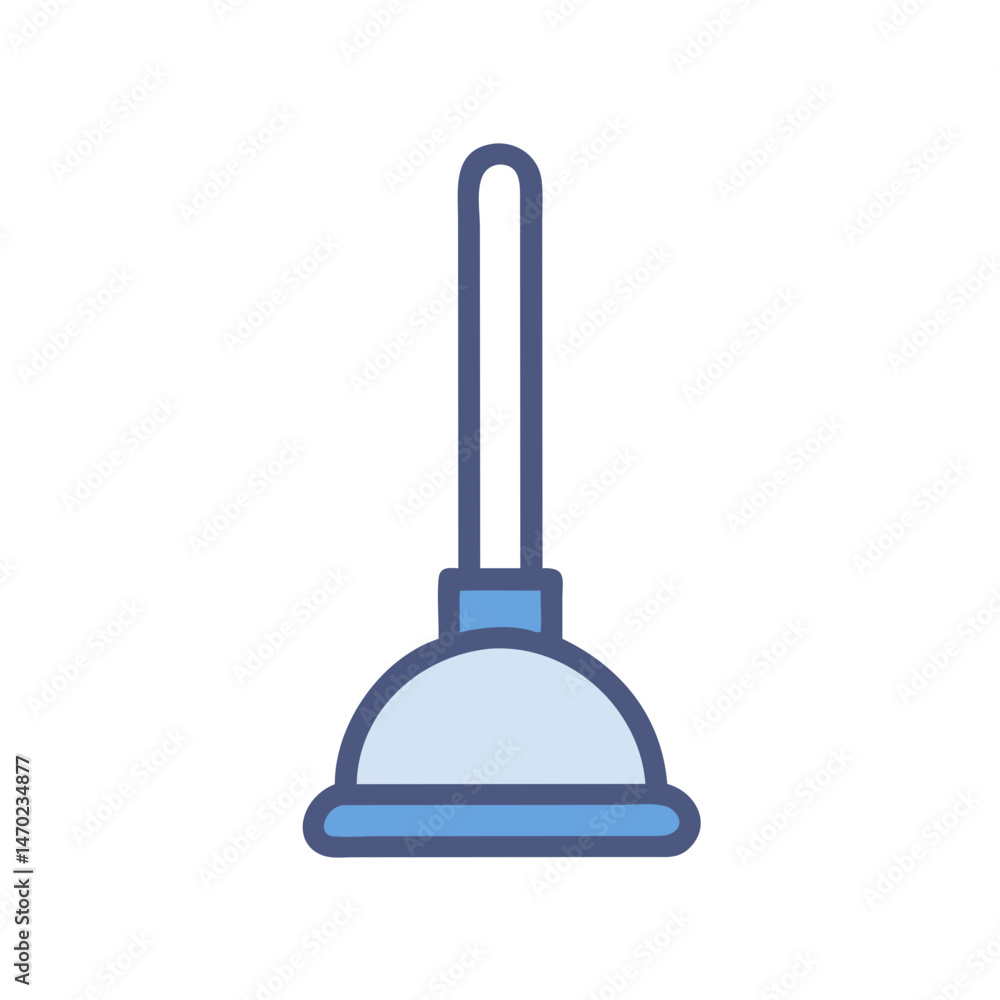Toilet Plunger Tool Icon Representing Plumbing and Drain Cleaning Toilet Plunger Tool Icon Representing Plumbing and Drain Cleaning