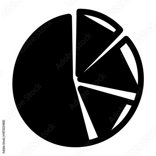 Black and White Pie Chart Graphic Representation of Data Analysis Display