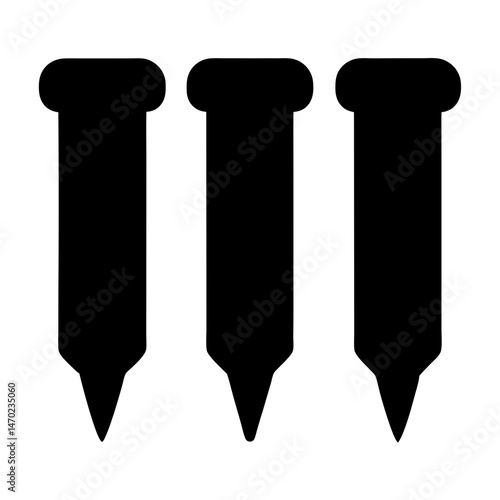 Three simple black plant label stakes to mark your garden plants