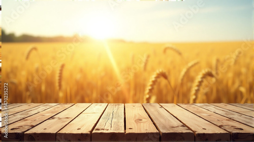 wooden table on the field