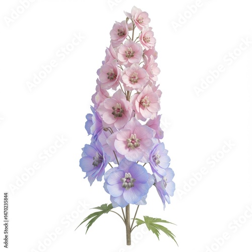 Pastel Pink and Purple Delphinium Flower Blossom