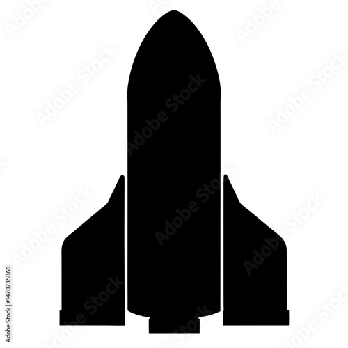 Silhouette of a powerful rocket ready for liftoff into the unknown cosmos