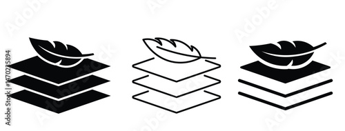 fabric with feather filler icon vector.