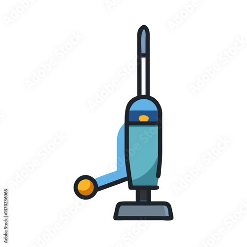 Upright Vacuum Cleaner Icon Representing Floor Cleaning Appliance and Home Maintenance